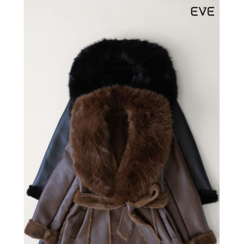 Ultimate Winter Sophistication: The Faux Leather & Fur Long Coat