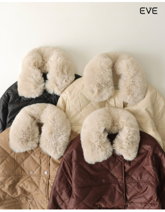  Luxurious Warmth: The Women's Faux Fur Collar Quilted Jacket