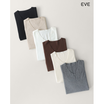  Effortless Layering: The EVE Women's Fine Knit V-Neck Sweater