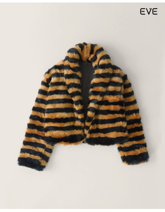  Bold & Luxurious: The Women's Striped Faux Fur Jacket