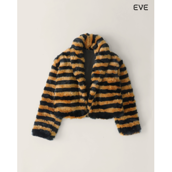  Bold & Luxurious: The Women's Striped Faux Fur Jacket