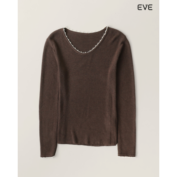 Trimmed Knit Top: Delicate Detail