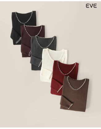 Trimmed Knit Top: Delicate Detail