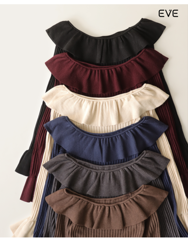 Ribbed Knit Ruffle Dress: Feminine Elegance