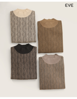Textured Mock Neck Sweater: Modern Contrast
