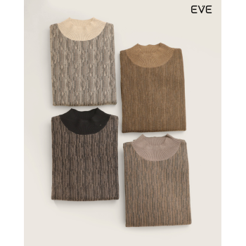 Textured Mock Neck Sweater: Modern Contrast