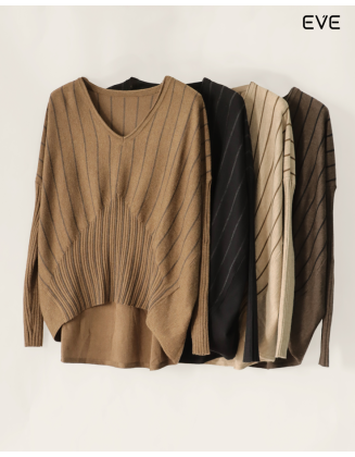 Striped Poncho Sweater: Dramatic & Modern