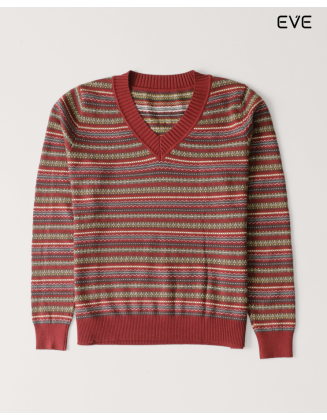 Patterned V-Neck Sweater: Global Inspired Style