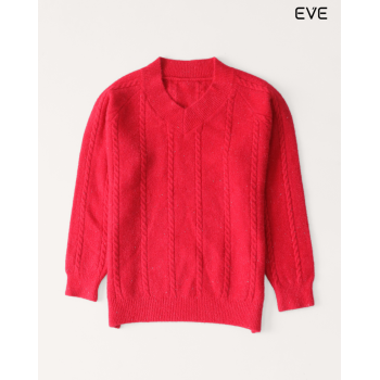 V-Neck Cable Knit Sweater: Cozy & Colorful