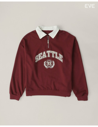 Collegiate Half-Zip Sweatshirt: Retro Comfort
