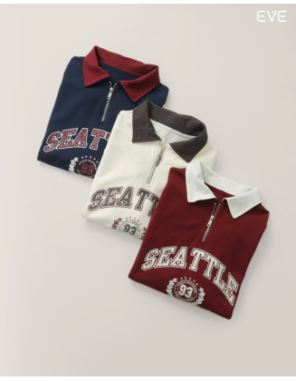 Collegiate Half-Zip Sweatshirt: Retro Comfort
