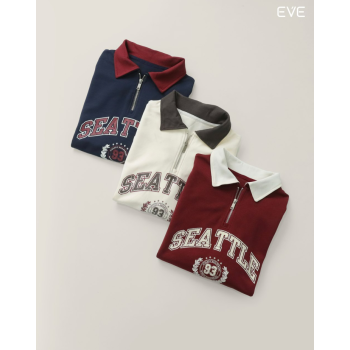 Collegiate Half-Zip Sweatshirt: Retro Comfort