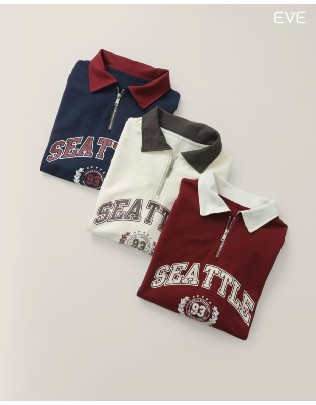 Collegiate Half-Zip Sweatshirt: Retro Comfort