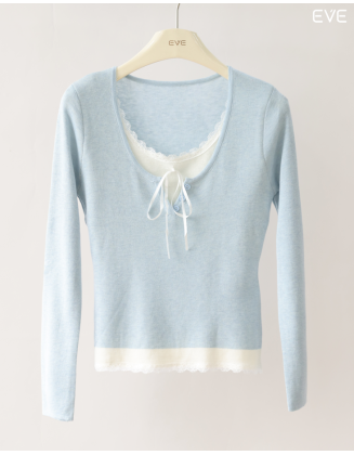 Layered Lace Knit Top: Feminine Charm