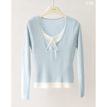 Layered Lace Knit Top: Feminine Charm