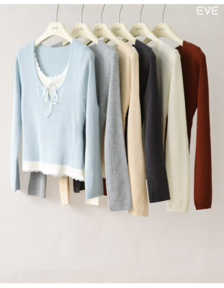 Layered Lace Knit Top: Feminine Charm