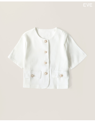 Short-Sleeve Tweed Top: Timeless Chic