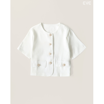 Short-Sleeve Tweed Top: Timeless Chic