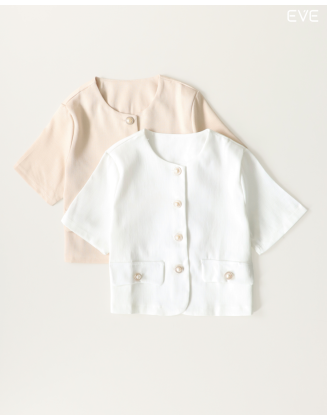 Short-Sleeve Tweed Top: Timeless Chic