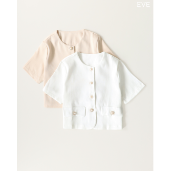 Short-Sleeve Tweed Top: Timeless Chic