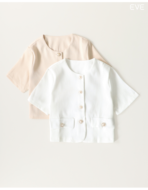 Short-Sleeve Tweed Top: Timeless Chic