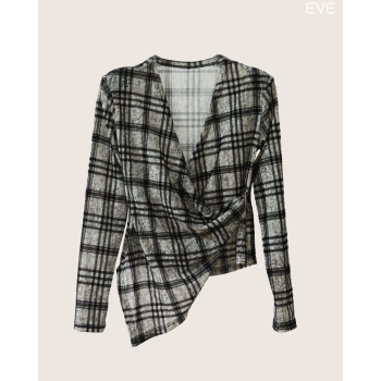 Draped Plaid Top: Modern & Edgy