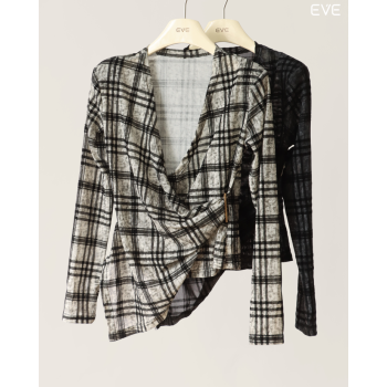 Draped Plaid Top: Modern & Edgy