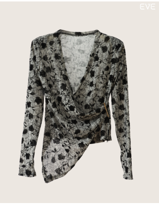 Draped Velvet Floral Top: A Bold Statement