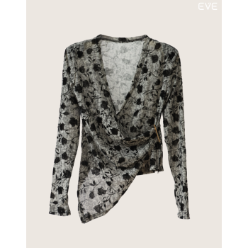 Draped Velvet Floral Top: A Bold Statement