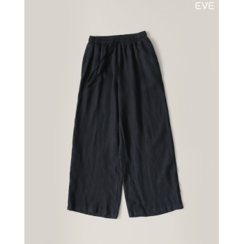 Drawstring Trousers: Linen blend fabric