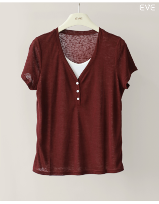 V-Neck Knit Tee
