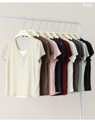 V-Neck Knit Tee