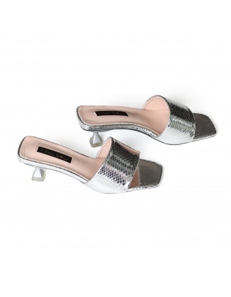 Textured Chrome Heels