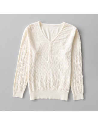 V-Neck Textured Sweater