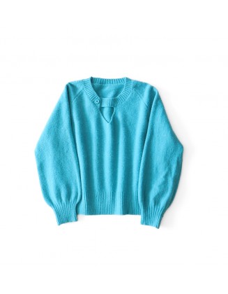 V-Neck Button Sweater